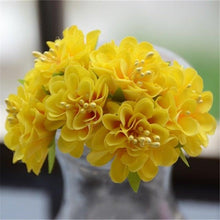 Load image into Gallery viewer, 6pcs Silk Stamen Artificial Flower Bouquet Wedding Party Decoration Handmade Wreath Gift Scrapbooking Craft Fake Flowers