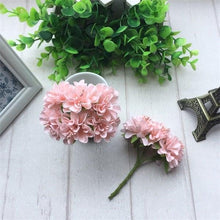 Load image into Gallery viewer, 6pcs Silk Stamen Artificial Flower Bouquet Wedding Party Decoration Handmade Wreath Gift Scrapbooking Craft Fake Flowers