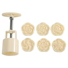 将图片加载到图库查看器,6pcs/set Flower Shaped Mooncake Mold Cake Mold Hand Pressure Fondant Moon Cake Decorating Tools Cookie Cutter Baking Tool Moon Cake Mold With 6 Stamps Flowers Design Hand Pressure Fondant Decoration Cookie Cutter