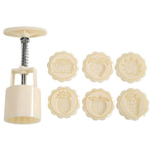 将图片加载到图库查看器,6pcs/set Flower Shaped Mooncake Mold Cake Mold Hand Pressure Fondant Moon Cake Decorating Tools Cookie Cutter Baking Tool Moon Cake Mold With 6 Stamps Flowers Design Hand Pressure Fondant Decoration Cookie Cutter