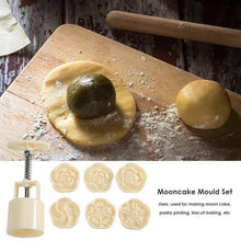 将图片加载到图库查看器,6pcs/set Flower Shaped Mooncake Mold Cake Mold Hand Pressure Fondant Moon Cake Decorating Tools Cookie Cutter Baking Tool Moon Cake Mold With 6 Stamps Flowers Design Hand Pressure Fondant Decoration Cookie Cutter