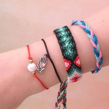 将图片加载到图库查看器,6pcs/set Handmade Bracelets Braided Red Black Rope 7 Knots Lucky Jewelry Friendship Protection Bracelet Red Comfortable Bracelet Small Eye Bracelet For Kids
