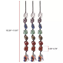 将图片加载到图库查看器,7 Chakra Gemstones Reiki Healing Crystals Tassel Wall Car Hanging Ornament