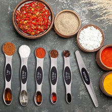 Load image into Gallery viewer, 7-Piece: Double Sided Stackable Magnetic Measuring Spoons Set with Leveler