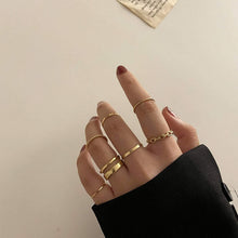 将图片加载到图库查看器,7-Piece: Women's Gold Knuckle Ring Set