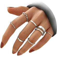将图片加载到图库查看器,7-Piece: Women's Gold Knuckle Ring Set