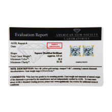Load image into Gallery viewer, 14K Yellow Gold Clarity Enhanced Princess Cut Diamond Certified Stud Earrings (0.50 cttw, H-I Color, I1-I2 Clarity)