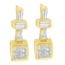 Load image into Gallery viewer, 14K Yellow Gold 1 1/3 cttw Diamond Hoop Earrings (G-H, VS1-VS2)