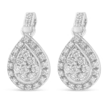 Load image into Gallery viewer, 10k White Gold Round Cut Diamond Earrings (0.75 cttw, H-I Color, I1-I2 Clarity)