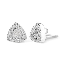 Load image into Gallery viewer, 14K White Gold 1/2 cttw Trillion Shaped Diamond Stud Earrings (H-I Clarity, SI2-I1 Color)