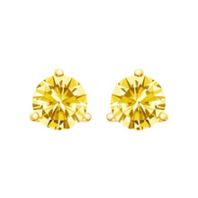 Load image into Gallery viewer, 14K White Gold 3-Prong Martini Set 1.0 Cttw Yellow Lab Grown Diamond Solitaire Stud Earrings
