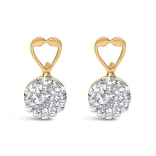 Load image into Gallery viewer, 14K Yellow Gold 1ct. TDW Round-cut Diamond Earrings (I-J,SI2-I1)