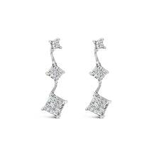 Load image into Gallery viewer, 14K White Gold 1 cttw Princess Cut Diamond Earrings (G-H, VS1-VS2)