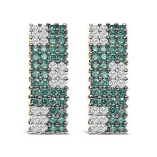 Load image into Gallery viewer, 14K Yellow Gold 2 cttw White and Treated Blue Diamond Earrings (H-I, SI1-SI2)