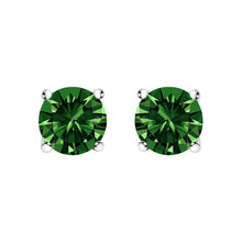 Load image into Gallery viewer, 14K White Gold 1.0 Cttw Lab Grown Green Diamond Classic Solitaire Stud Earrings