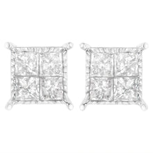 Load image into Gallery viewer, Sterling Silver 3/4 cttw Composite Diamond Stud Earrings (I-J, I2-I3)