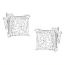 Load image into Gallery viewer, Sterling Silver 3/4 cttw Composite Diamond Stud Earrings (I-J, I2-I3)