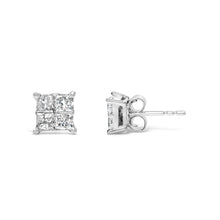 Load image into Gallery viewer, 10K White Gold Diamond Stud Earrings (3/4 cttw, H-I Color, SI2-I1 Clarity)