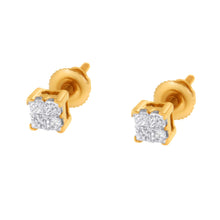 Load image into Gallery viewer, 10KT Yellow Gold Princess Diamond Stud Earring (1/4 cttw, J-K Color, I1-I2 Clarity)