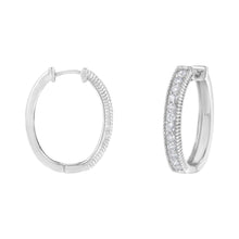 Load image into Gallery viewer, 10KT White Gold Diamond Hoop Earring (1.00 cttw, H-I Color, I1-I2 Clarity)