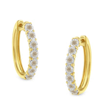 Load image into Gallery viewer, 10KT Two-Toned Gold Diamond Hoop Earring (1/2 cttw, J-K Color, I2-I3 Clarity)