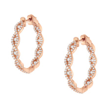 Load image into Gallery viewer, 10K Rose Gold Diamond Hoop Earring (1 cttw, H-I Color, I1-I2 Clarity)
