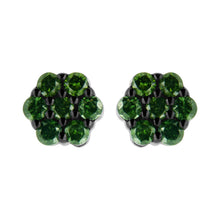 Load image into Gallery viewer, .925 Sterling Silver 1/4 Cttw Treated Yellow Diamond Floral Stud Earrings (Yellow Color, I1-I2 Clarity)