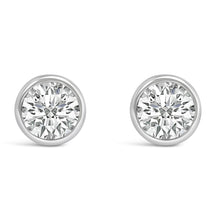 Load image into Gallery viewer, 14K White Gold 1.0 Cttw Lab Grown Diamond Screw-Back Classic Bezel Solitaire Stud Earrings (G-H Color, VS2-SI1 Clarity)