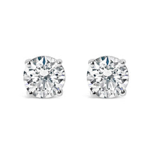 Load image into Gallery viewer, IGI Certified 14K White Gold 1.0 Cttw 4-Prong Set Brilliant Round-Cut Solitaire Diamond Push Back Stud Earrings (E-F Color, I1-I2 Clarity)