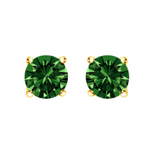 Load image into Gallery viewer, 14K White Gold 1.0 Cttw Lab Grown Green Diamond Classic Solitaire Stud Earrings