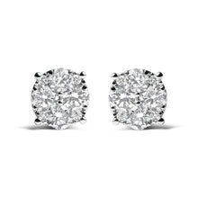 将图片加载到图库查看器,14K White Gold 2.00 Cttw Lab Grown Diamond Cluster Stud Earrings (G-H Color, VS1-VS2 Clarity)