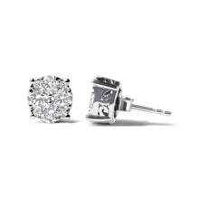 将图片加载到图库查看器,14K White Gold 2.00 Cttw Lab Grown Diamond Cluster Stud Earrings (G-H Color, VS1-VS2 Clarity)