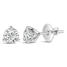 Load image into Gallery viewer, 14K White Gold 2.0 Cttw 3-Prong Martini Set Brilliant Round-Cut Solitaire Lab Grown Diamond Screwback Stud Earrings (F-G Color, VS1-VS2 Clarity)