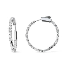 Load image into Gallery viewer, 14K White Gold 1.0 Carat Inside Out Lab-grown diamond Fashion Hoop Earrings (F-G Color, VS1-VS2 Clarity)