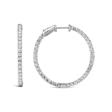 Load image into Gallery viewer, 14K White Gold 1 3/4 Cttw Lab Grown Diamond Inside Out Hoop Earrings (G-H Color, VS2-SI1 Clarity)