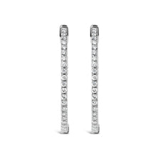 Load image into Gallery viewer, 14K White Gold 1 1/2 Cttw Lab Grown Diamond Inside Out Hoop Earrings (G-H Color, VS2-SI1 Clarity)