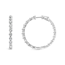 Load image into Gallery viewer, 14K White Gold 5.00 Cttw Lab Grown Diamond Inside-Out Hoop Earring