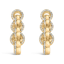 Load image into Gallery viewer, 14K Yellow Gold Plated .925 Sterling Silver 1/2 Cttw Diamond Chain Link Drop Earrings (H-I Color, I1-I2 Clarity)