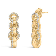 Load image into Gallery viewer, 14K Yellow Gold Plated .925 Sterling Silver 1/2 Cttw Diamond Chain Link Drop Earrings (H-I Color, I1-I2 Clarity)