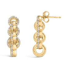 Load image into Gallery viewer, 14K Yellow Gold Plated .925 Sterling Silver 1/2 Cttw Diamond Chain Link Drop Earrings (H-I Color, I1-I2 Clarity)