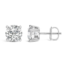 Load image into Gallery viewer, 14K White Gold 2 1/2 Cttw Lab Grown Diamond Solitaire Stud Earrings
