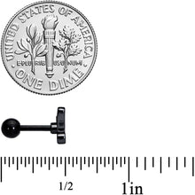 Load image into Gallery viewer, 16G 1/4 Black Shark Bite Cartilage Tragus Earring