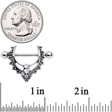 将图片加载到图库查看器,14G 9/16 Clear Gem Ornate Deco Nipple Shield Set