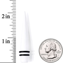 Load image into Gallery viewer, White Matte Acrylic Straight Taper Set 2G to 00G