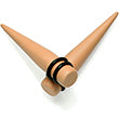 Load image into Gallery viewer, Tan Matte Acrylic Straight Taper Set 2G to 00G