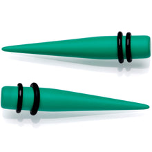 Load image into Gallery viewer, Green Matte Acrylic Straight Taper Set 2G to 00G