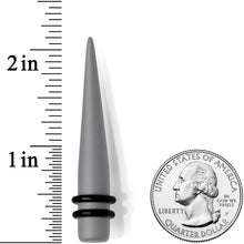 Load image into Gallery viewer, Grey Matte Acrylic Straight Taper Set 2G to 00G
