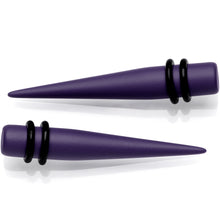 Load image into Gallery viewer, Dark Purple Matte Acrylic Straight Taper Set 12G to 00G