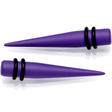 Load image into Gallery viewer, Light Purple Matte Acrylic Straight Taper Set 12G to 00G