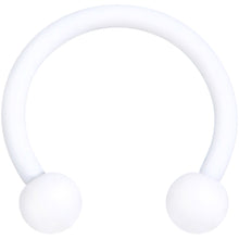 将图片加载到图库查看器,16G 3/8 White Matte Horseshoe Circular Barbell